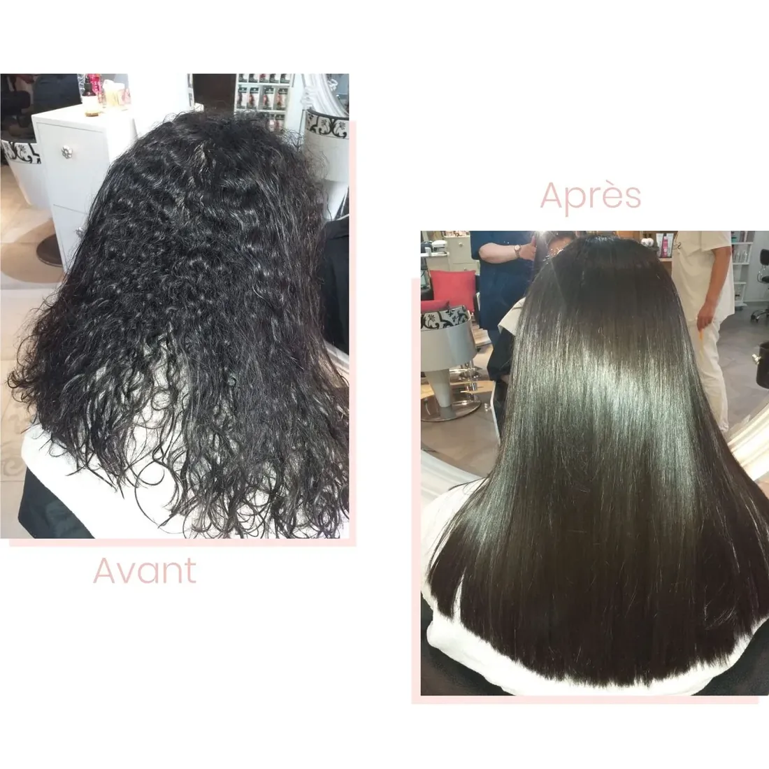 Avant / après lissage au salon